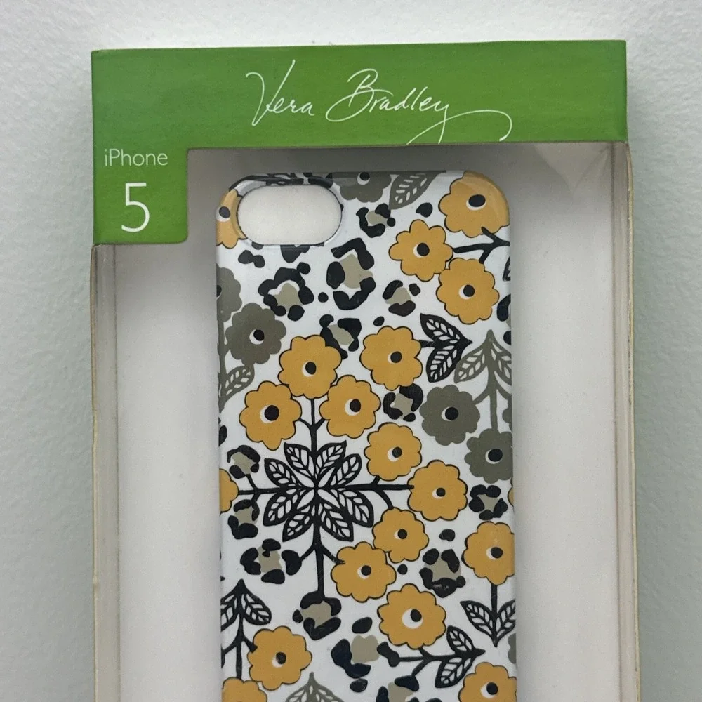 VERA BRADLEY NIB iPhone 5 Slide Frame Case - Yellow & Gray Floral - Go Wild